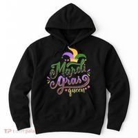 Mardi Gras Queen Gift Purplr Gold Green Gift Hoodie thumb 0