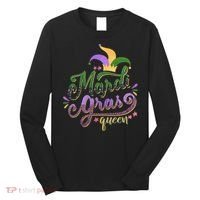 Mardi Gras Queen Gift Purplr Gold Green Gift Long Sleeve Shirt thumb 0