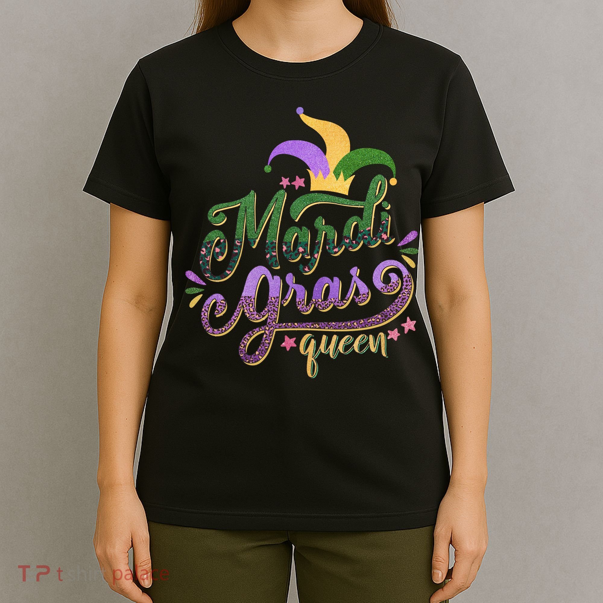 Mardi Gras Queen Gift Purplr Gold Green Gift T-Shirt