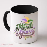 Mardi Gras Queen Gift Purplr Gold Green Gift Coffee Mug thumb 0