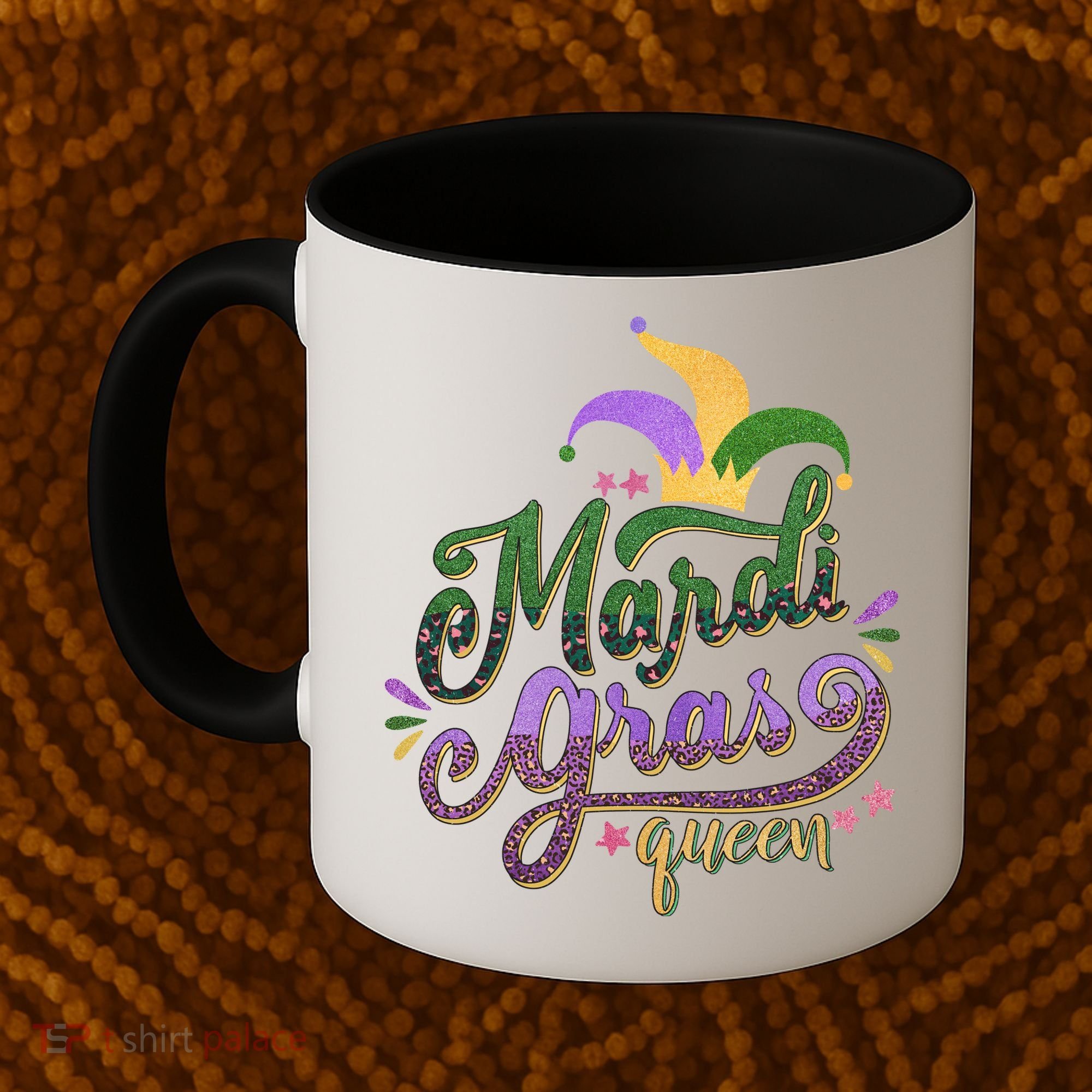 Mardi Gras Queen Gift Purplr Gold Green Gift Coffee Mug