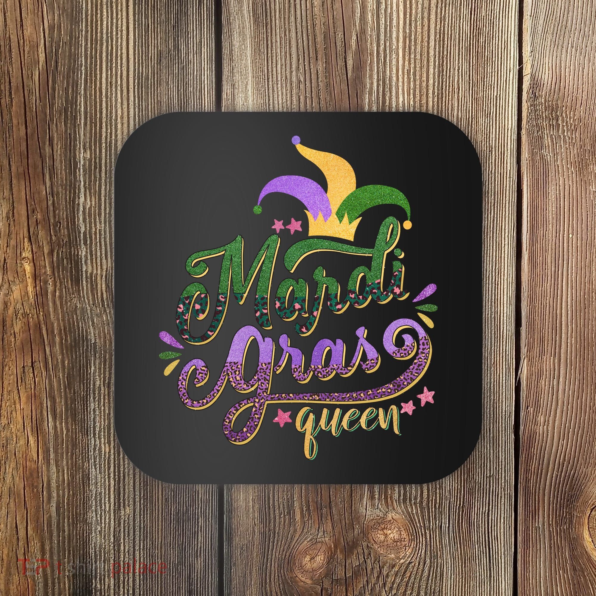 Mardi Gras Queen Gift Purplr Gold Green Gift Coaster