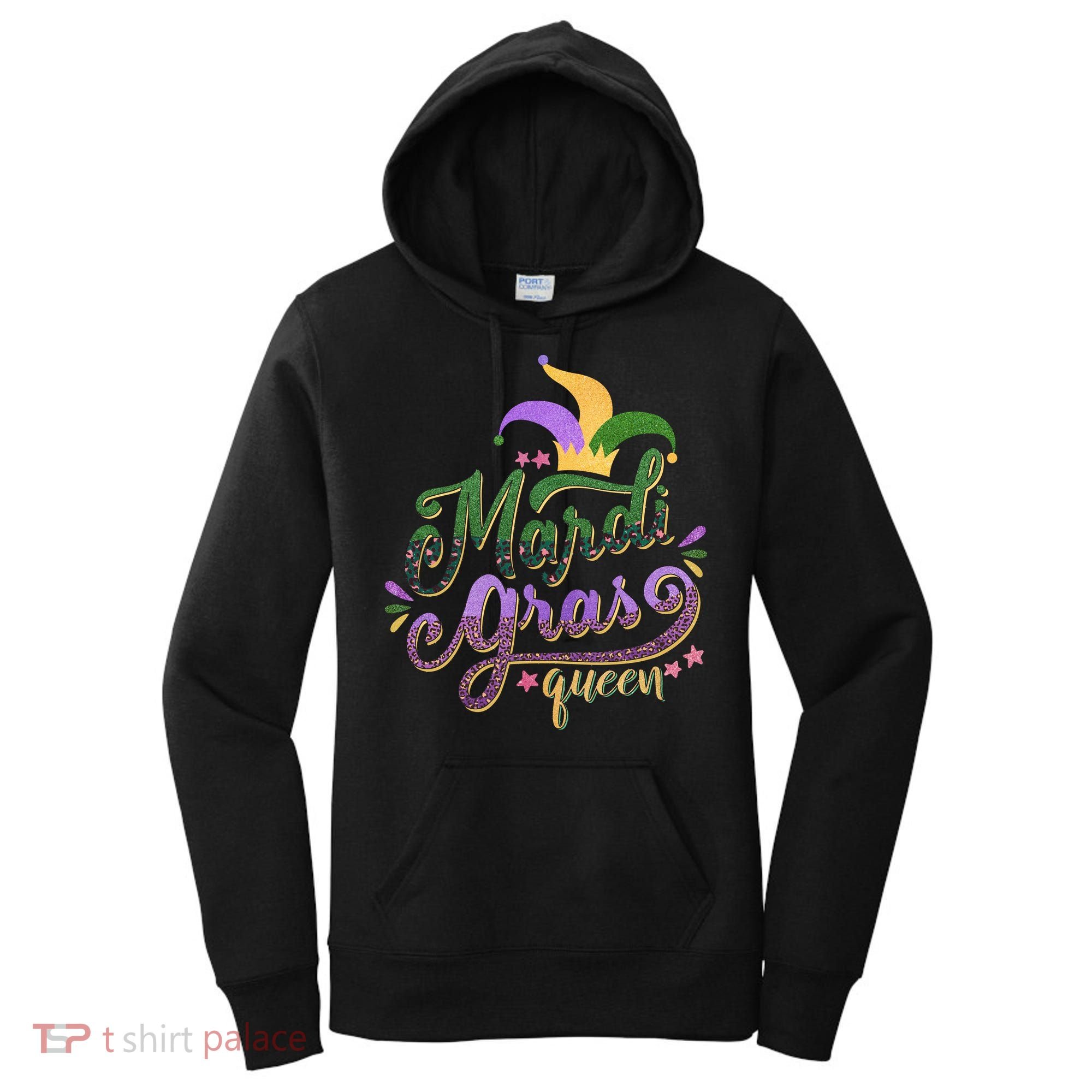 Mardi Gras Queen Gift Purplr Gold Green Gift Women's Hoodie