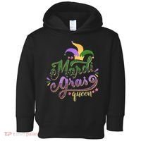 Mardi Gras Queen Gift Purplr Gold Green Gift Toddler Hoodie thumb 0
