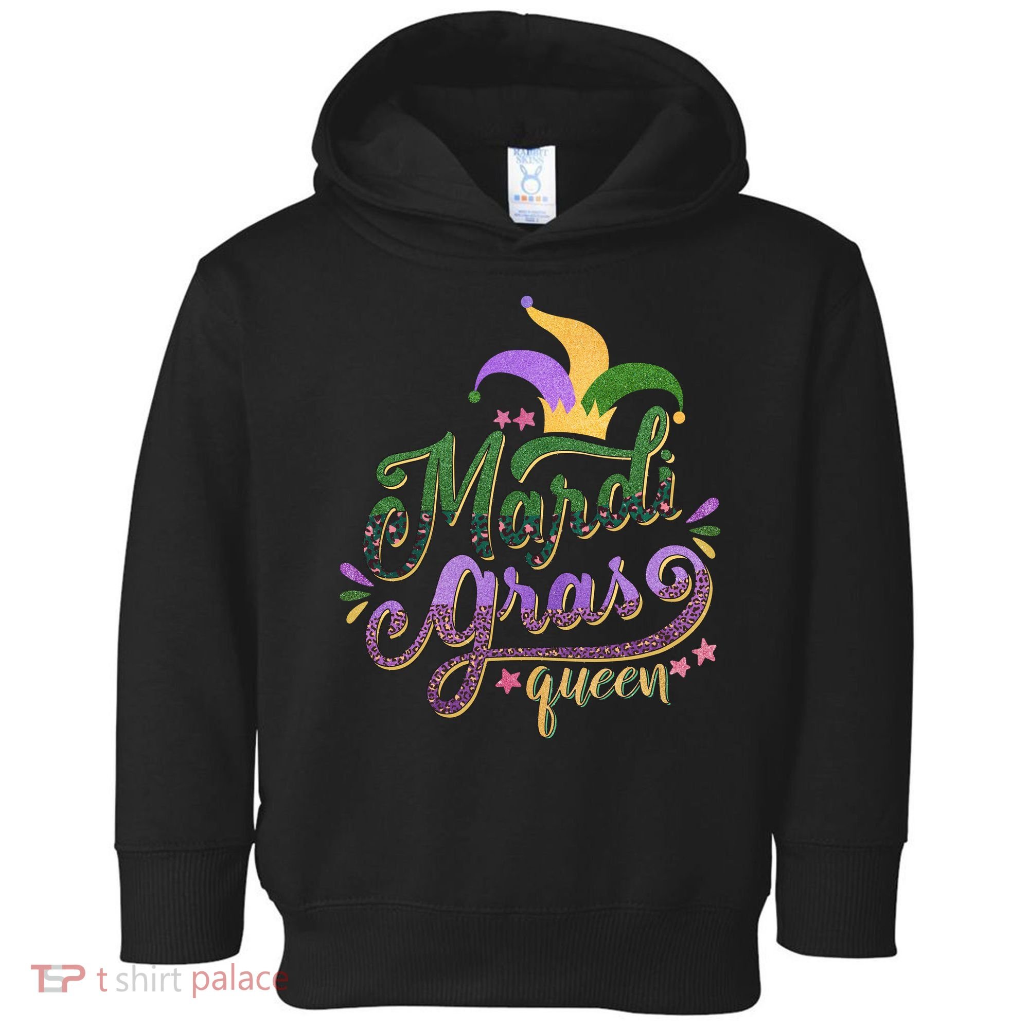 Mardi Gras Queen Gift Purplr Gold Green Gift Toddler Hoodie