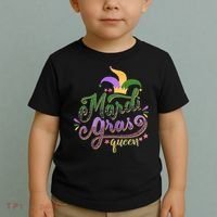 Mardi Gras Queen Gift Purplr Gold Green Gift Toddler T-Shirt thumb 2