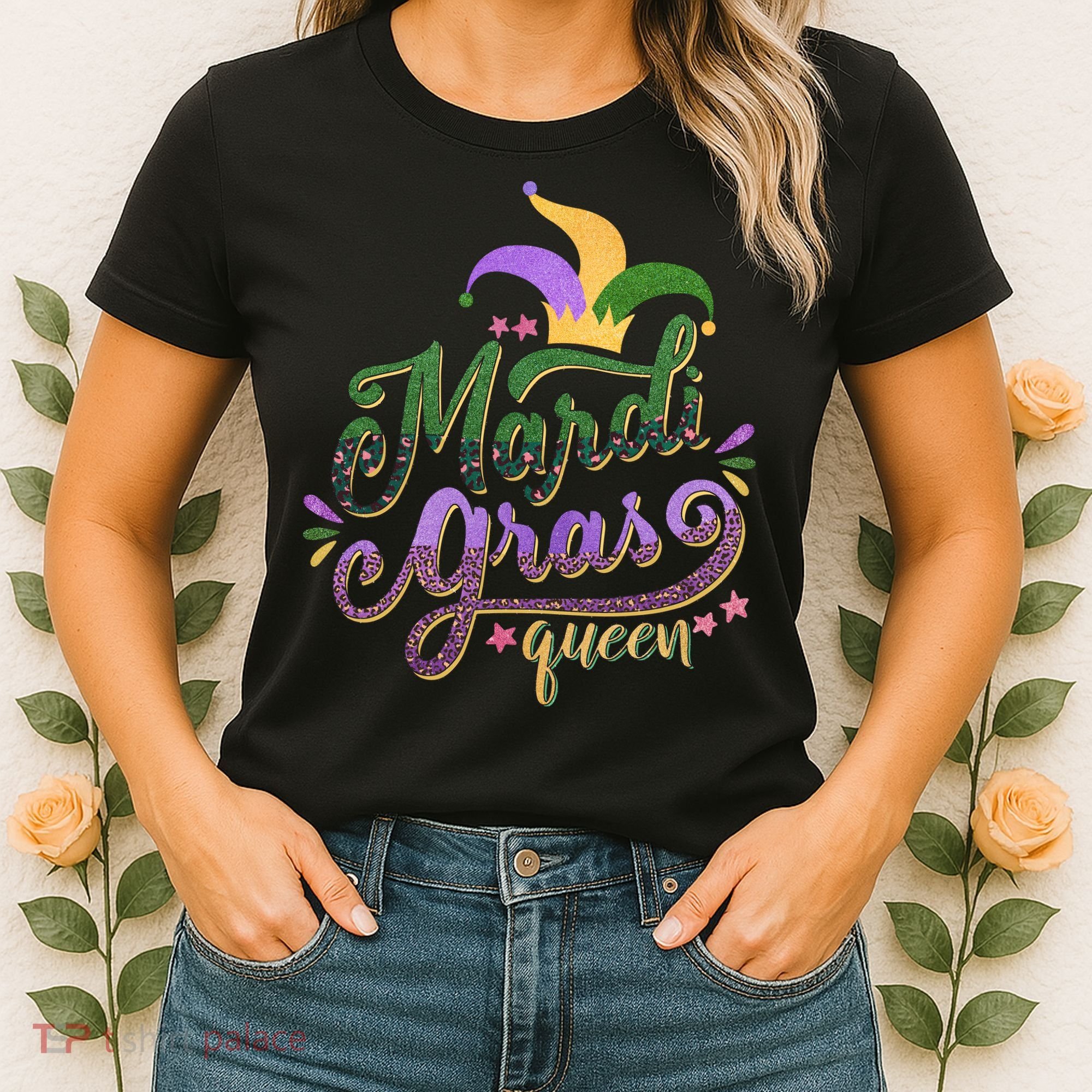 Mardi Gras Queen Gift Purplr Gold Green Gift Women's T-Shirt