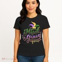 Mardi Gras Queen Gift Purplr Gold Green Gift Women's T-Shirt thumb 4