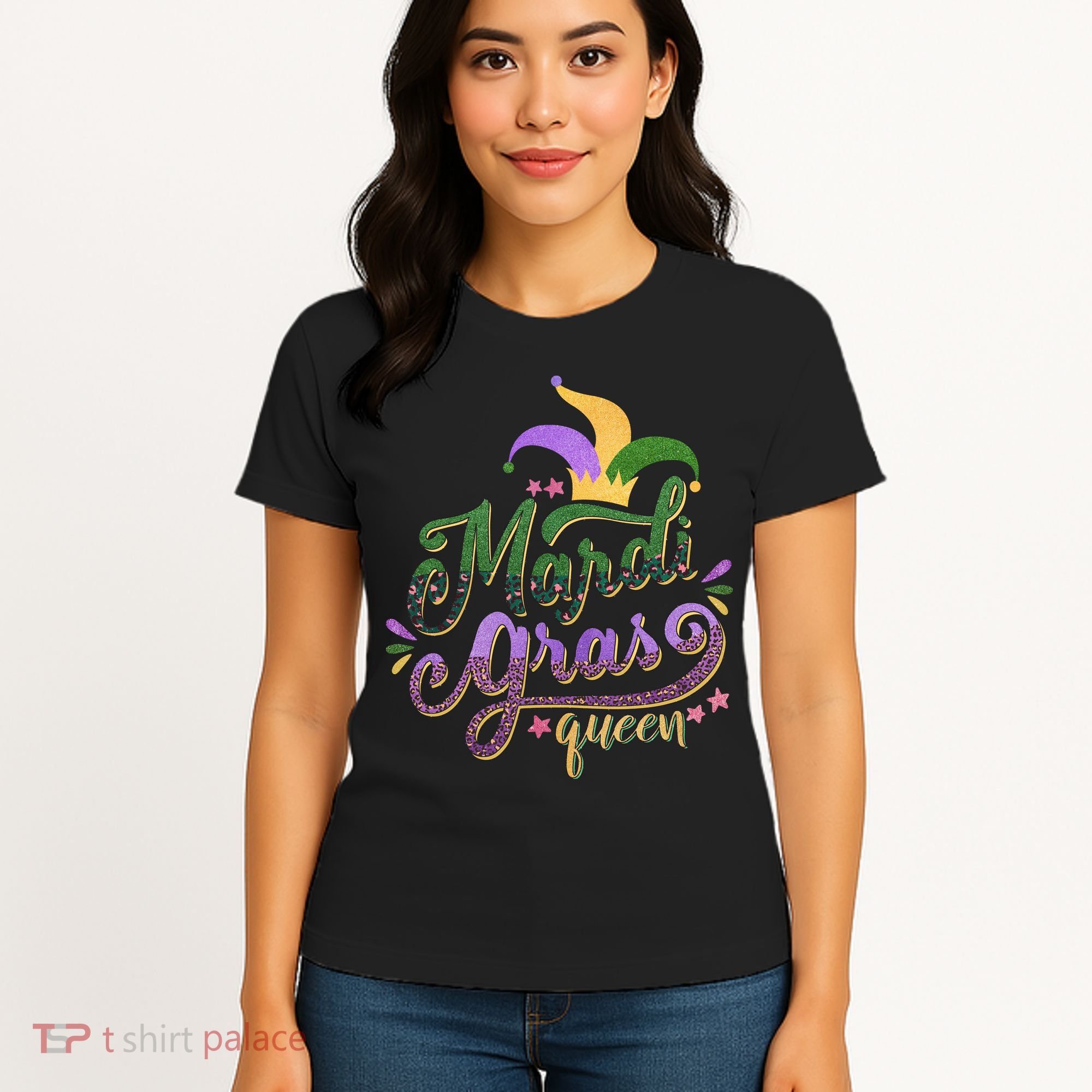 Mardi Gras Queen Gift Purplr Gold Green Gift Women's T-Shirt