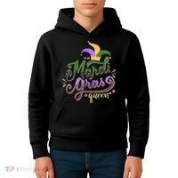 Mardi Gras Queen Gift Purplr Gold Green Gift Kids Hoodie thumb 4