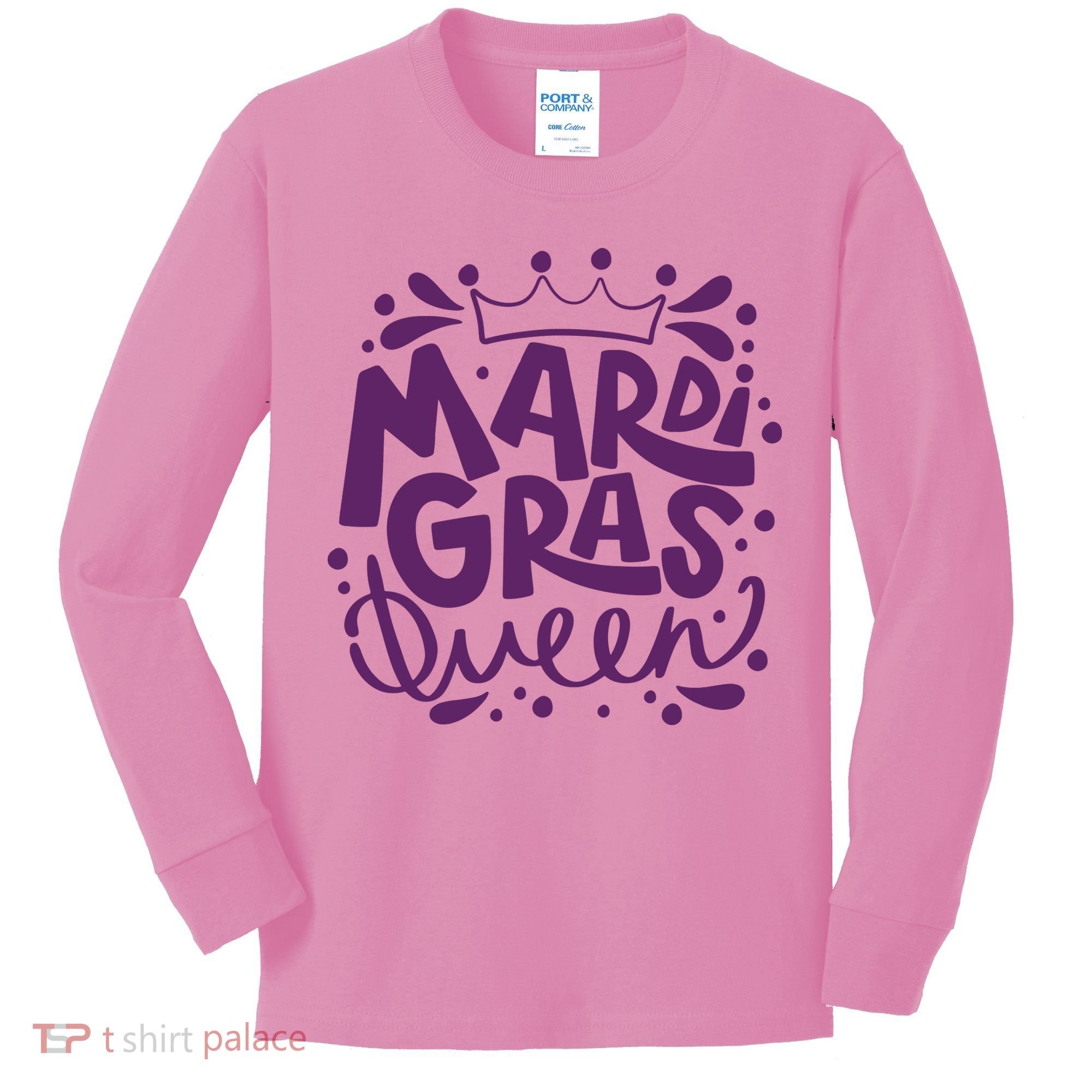 Mardi Gras Queen Celebration Kids Long Sleeve Shirt