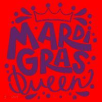 Mardi Gras Queen Celebration Santa Hat thumb 1