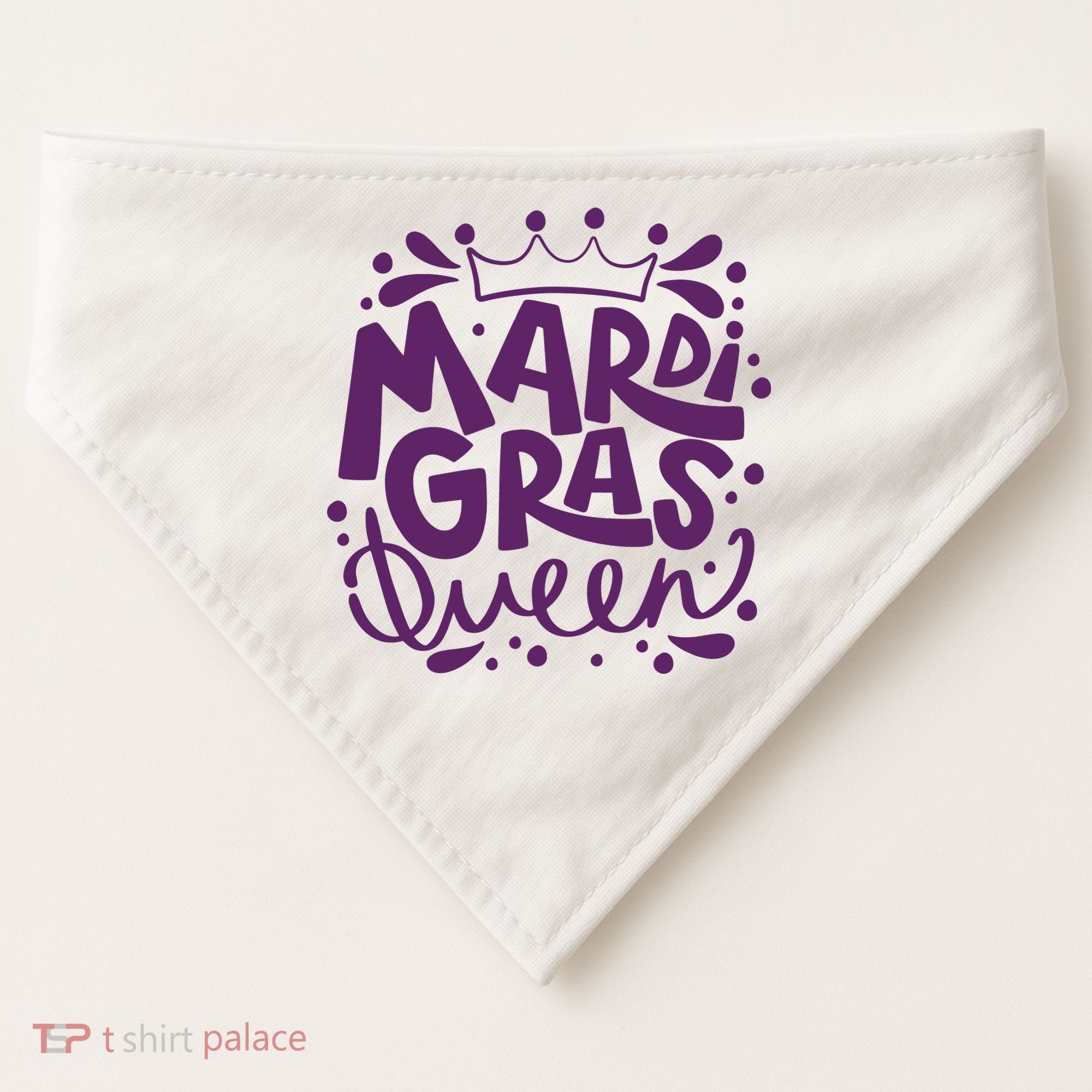 Mardi Gras Queen Celebration USA-Made Doggie Bandana