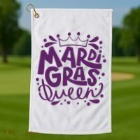 Mardi Gras Queen Celebration Golf Towel thumb 1
