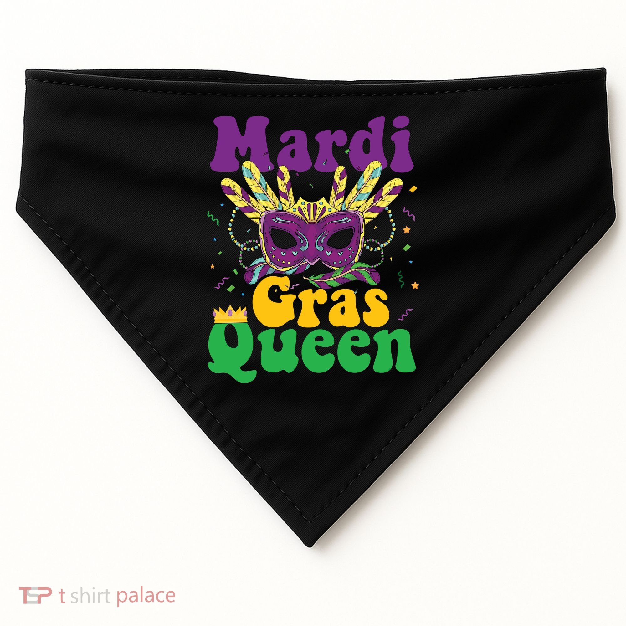 Mardi Gras Queen Funny Costume Mardi Gras USA-Made Doggie Bandana