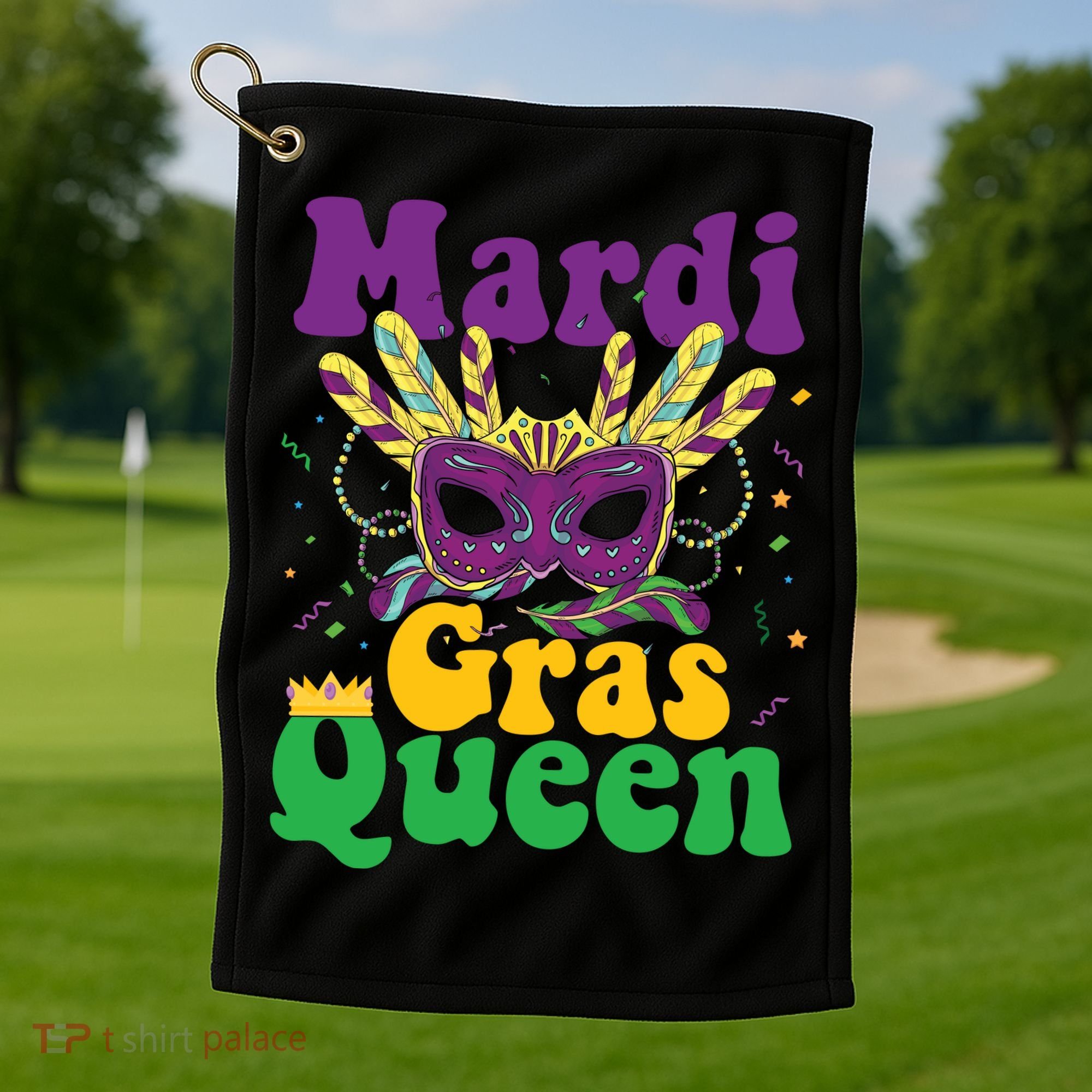 Mardi Gras Queen Funny Costume Mardi Gras Golf Towel