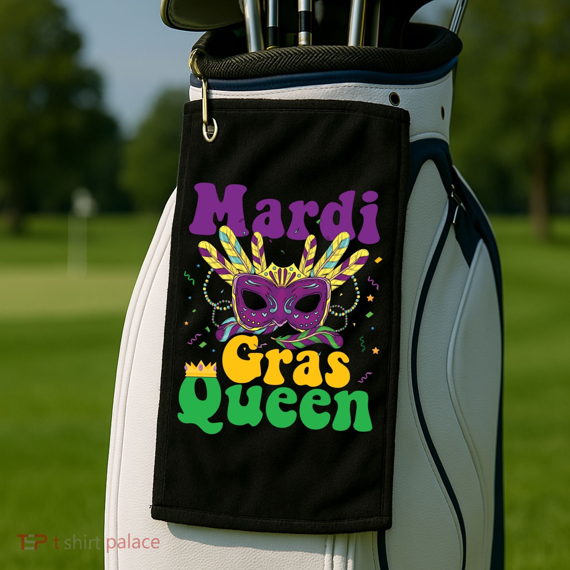 Mardi Gras Queen Funny Costume Mardi Gras Golf Towel