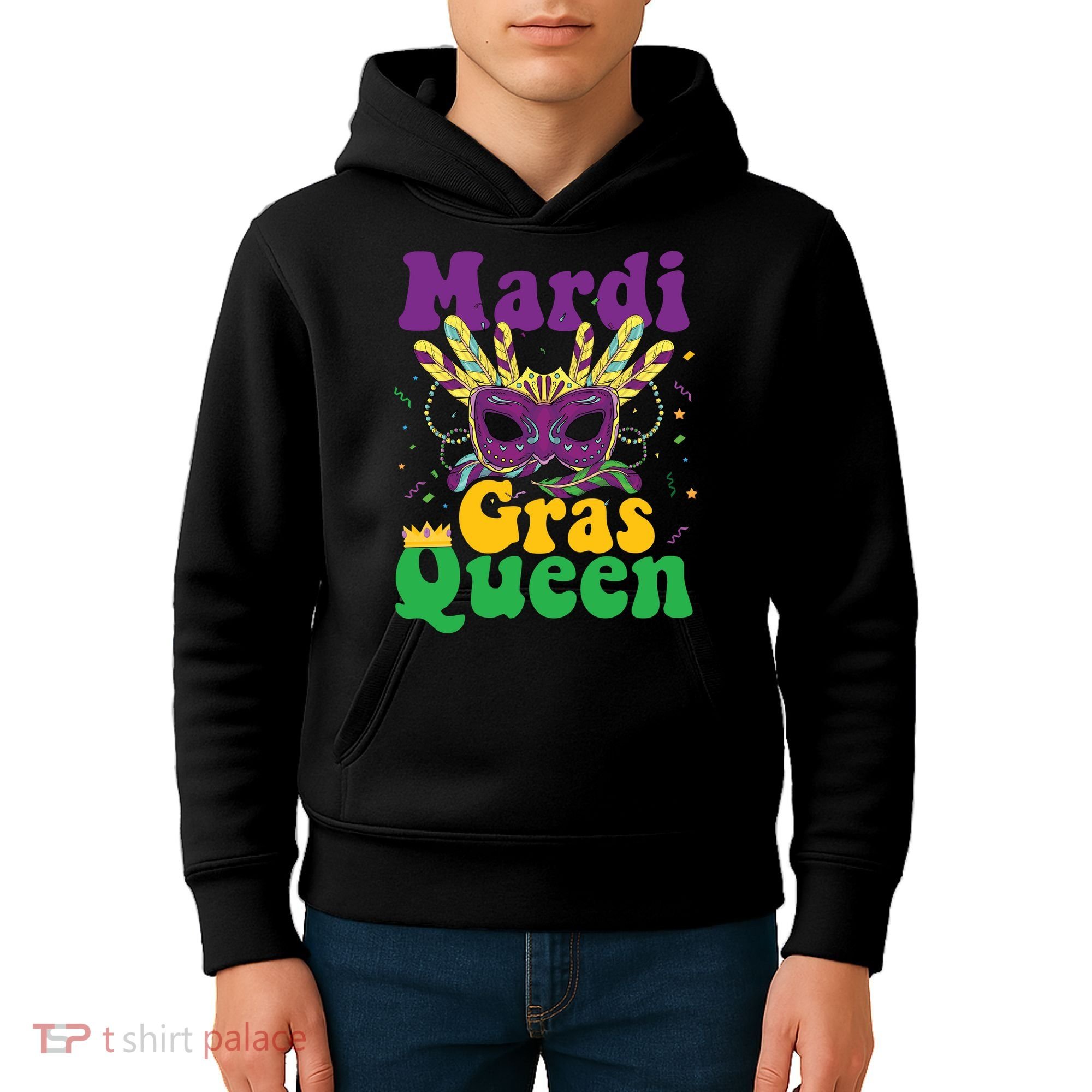 Mardi Gras Queen Funny Costume Mardi Gras Kids Hoodie