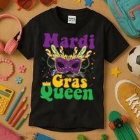 Mardi Gras Queen Funny Costume Mardi Gras Kids T-Shirt thumb 3