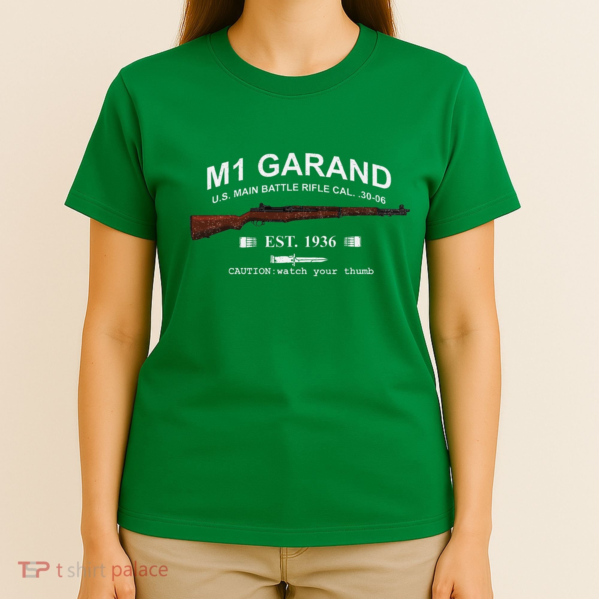 M1 Garand Rifle Gun Wwii Watch Your Thumb Est 1936 Graphic T-Shirt