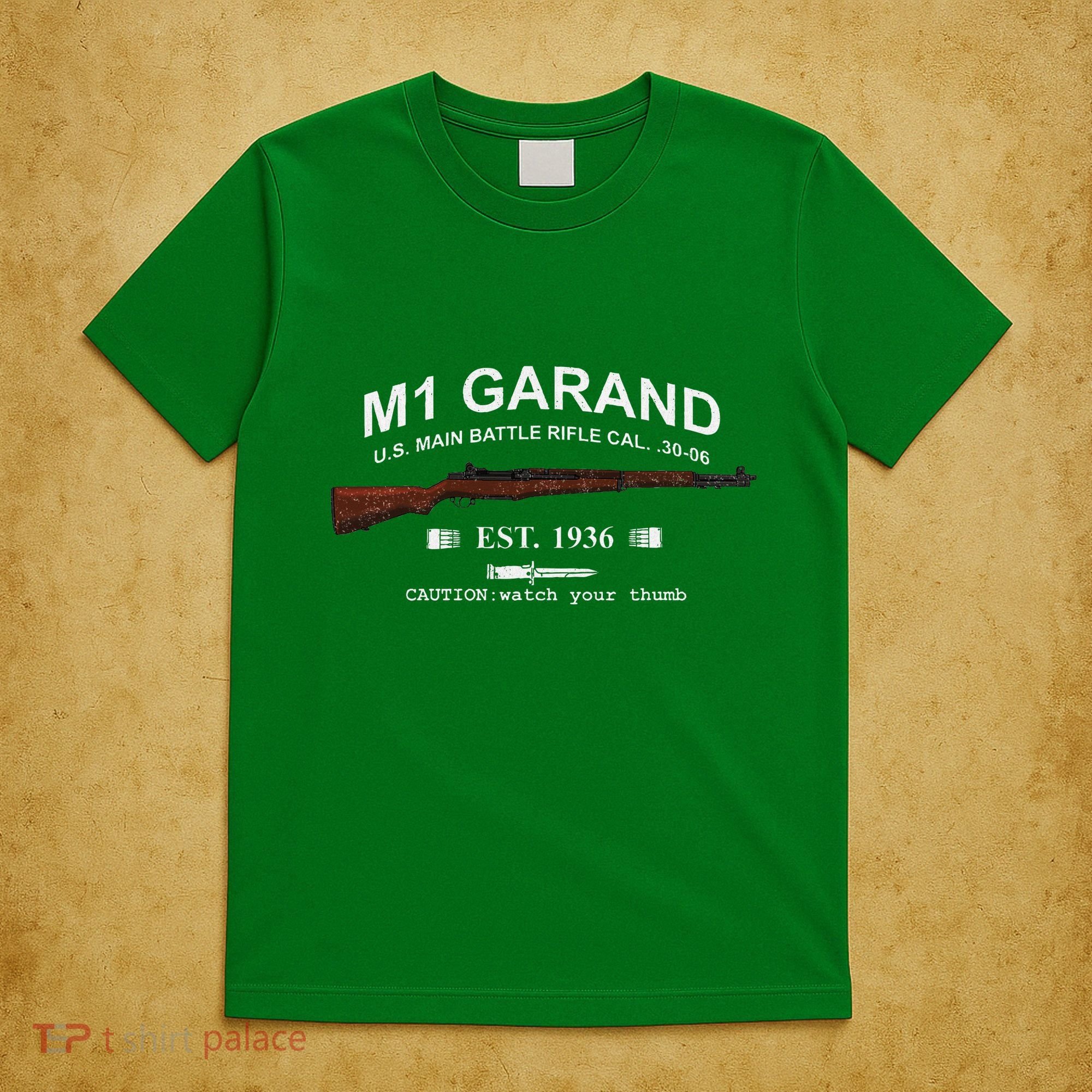 M1 Garand Rifle Gun Wwii Watch Your Thumb Est 1936 Graphic T-Shirt