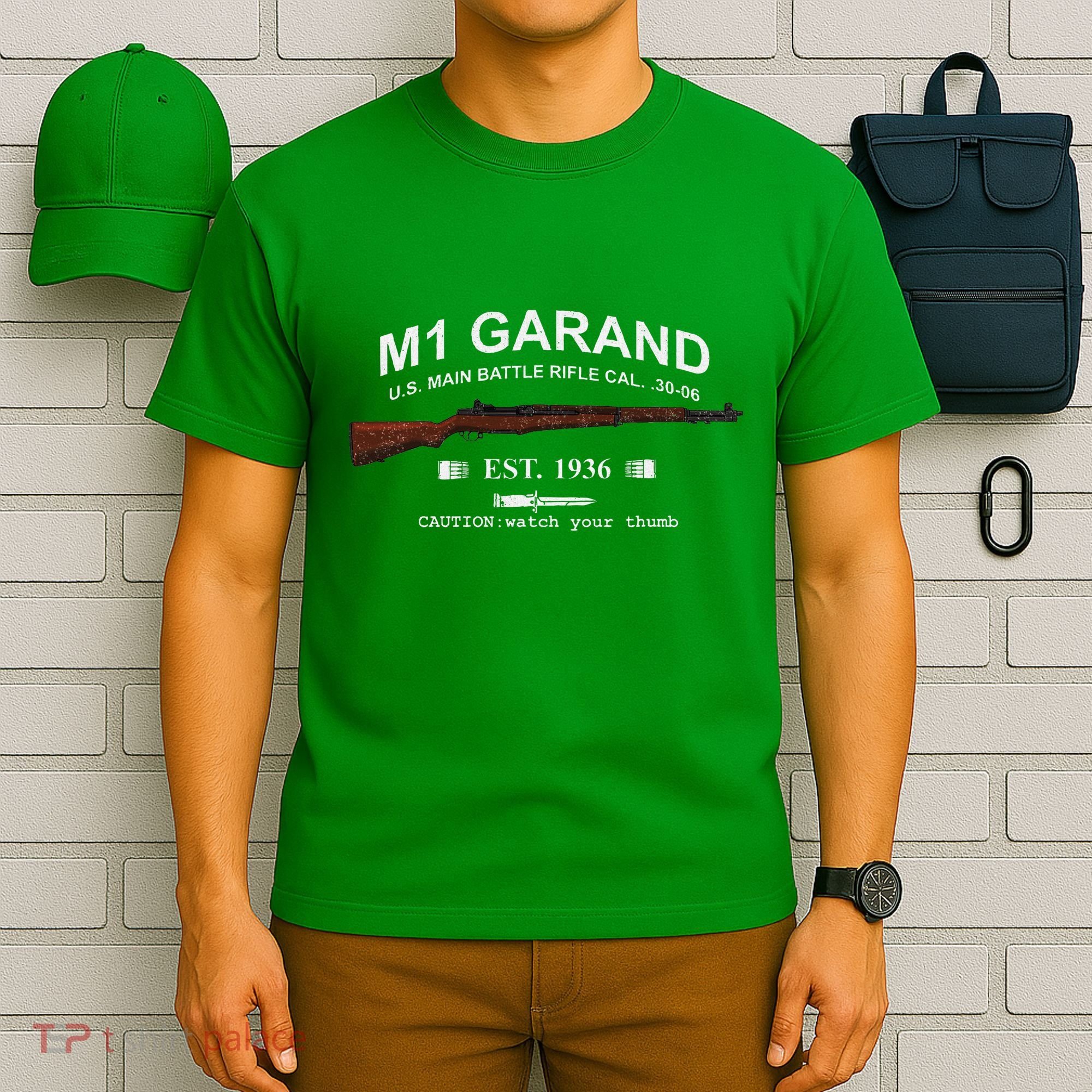 M1 Garand Rifle Gun Wwii Watch Your Thumb Est 1936 Graphic T-Shirt