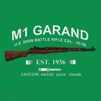M1 Garand Rifle Gun Wwii Watch Your Thumb Est 1936 Graphic T-Shirt thumb 7