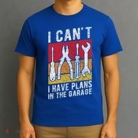 Mechanic Gift Retro Style I Cant I Have Plans In The Garage Cute Gift T-Shirt thumb 3