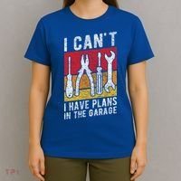 Mechanic Gift Retro Style I Cant I Have Plans In The Garage Cute Gift T-Shirt thumb 4