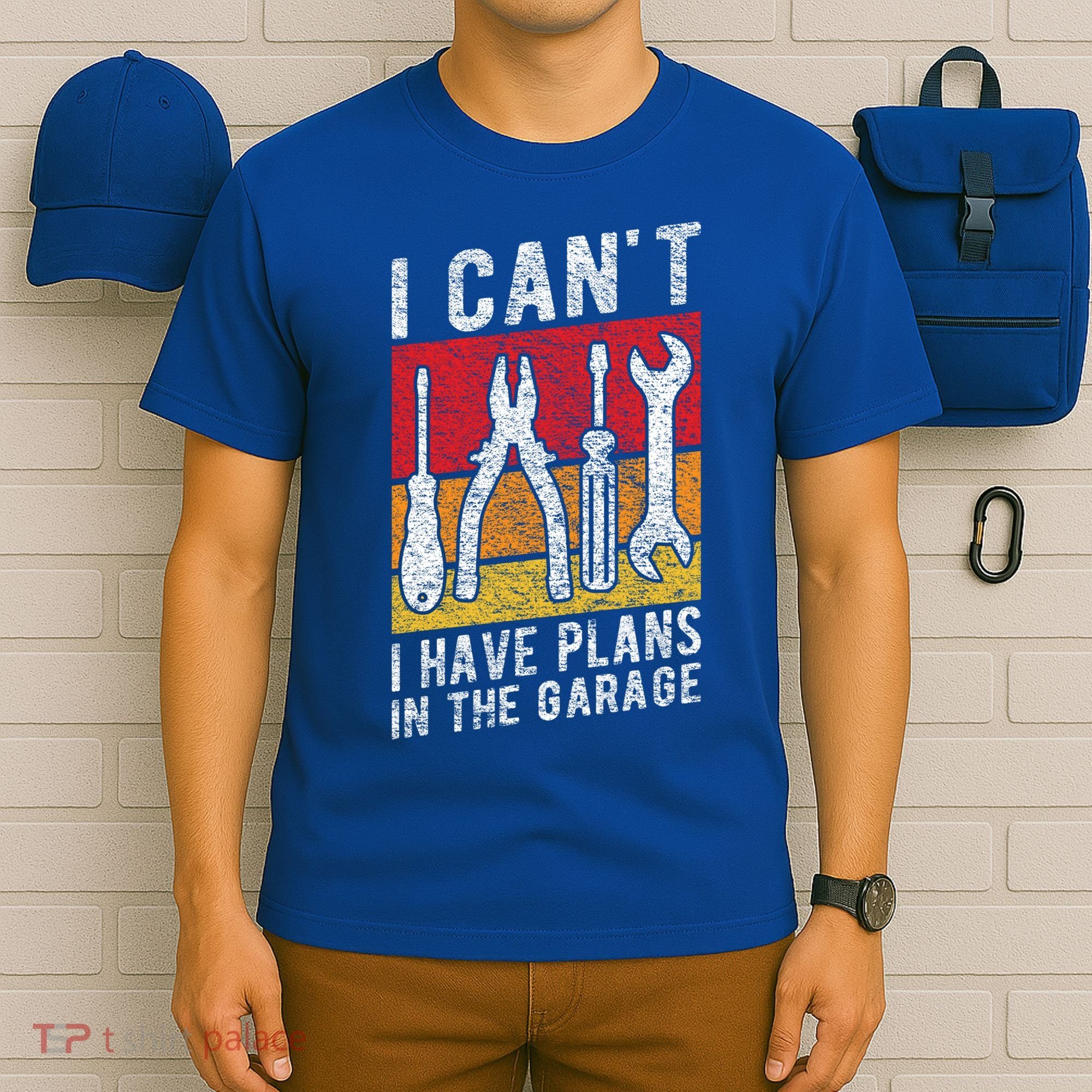 Mechanic Gift Retro Style I Cant I Have Plans In The Garage Cute Gift T-Shirt