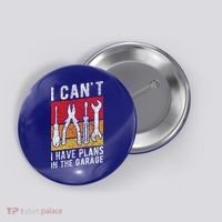 Mechanic Gift Retro Style I Cant I Have Plans In The Garage Cute Gift Button thumb 0