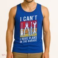 Mechanic Gift Retro Style I Cant I Have Plans In The Garage Cute Gift Tank Top thumb 3