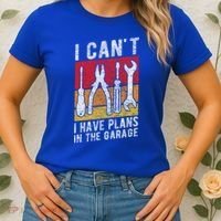 Mechanic Gift Retro Style I Cant I Have Plans In The Garage Cute Gift Women's T-Shirt thumb 2