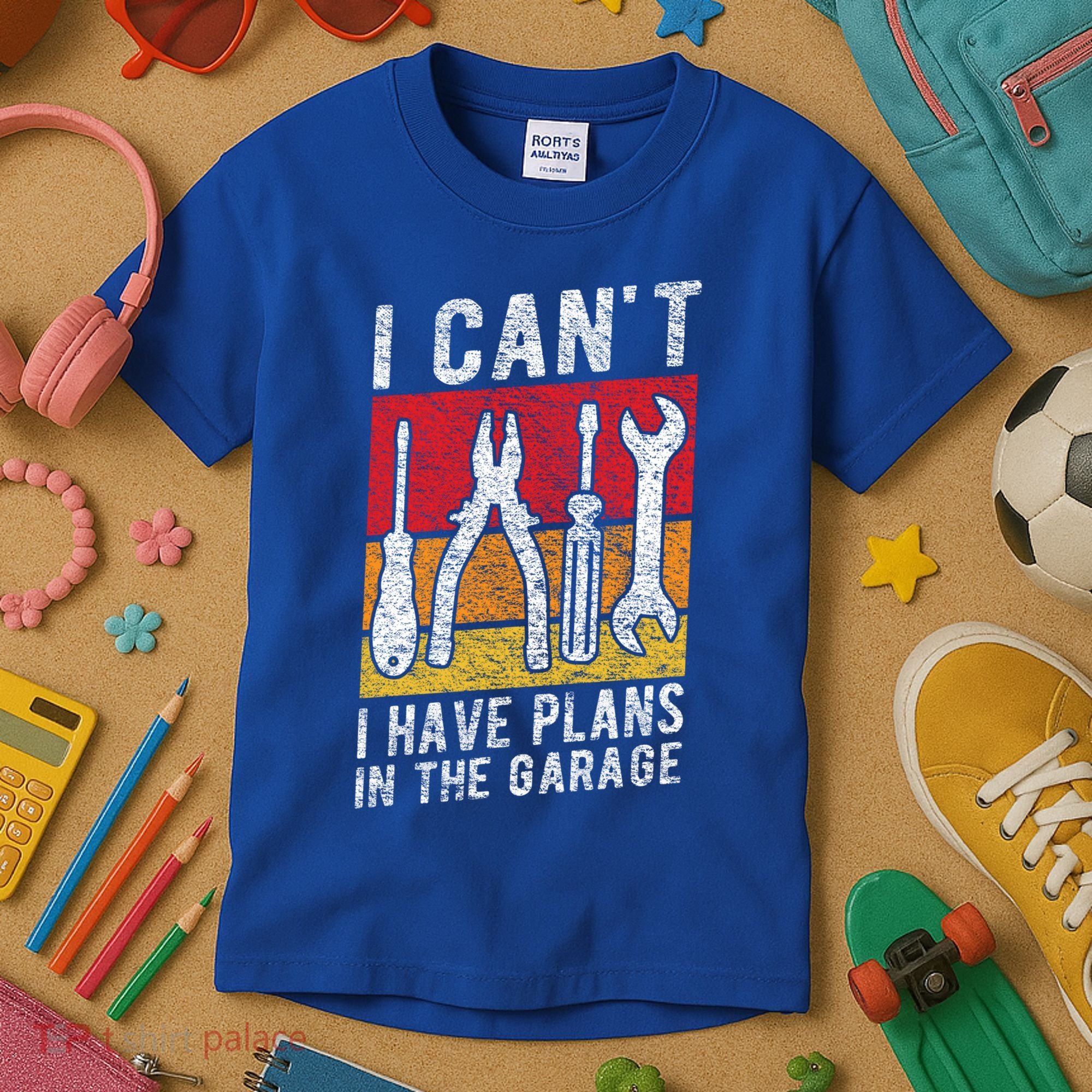 Mechanic Gift Retro Style I Cant I Have Plans In The Garage Cute Gift Kids T-Shirt