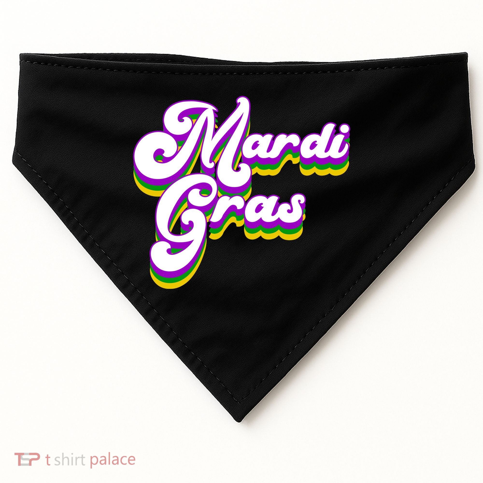 Mardi Gras Retro Festive Celebration USA-Made Doggie Bandana