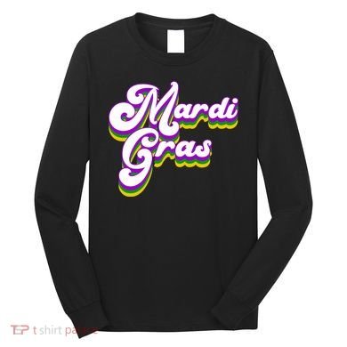 Mardi Gras Retro Festive Celebration Long Sleeve Shirt