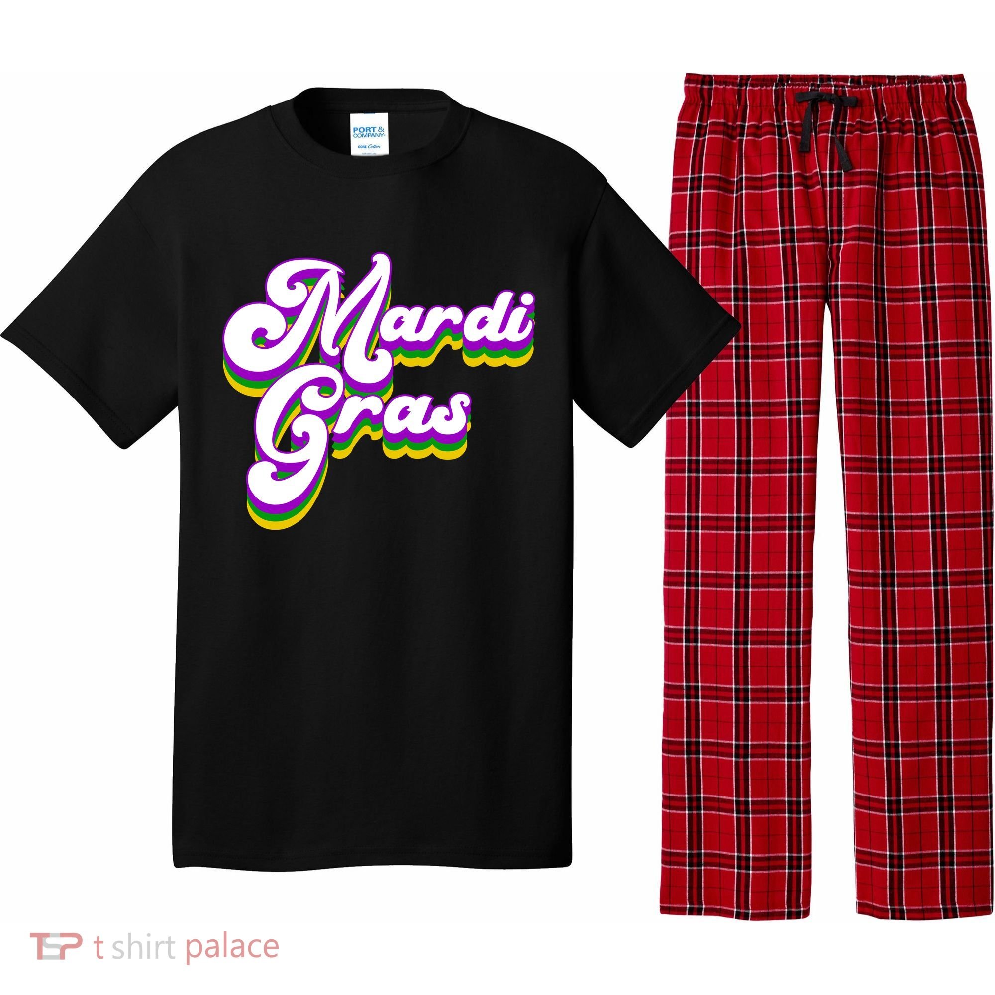 Mardi Gras Retro Festive Celebration Pajama Set
