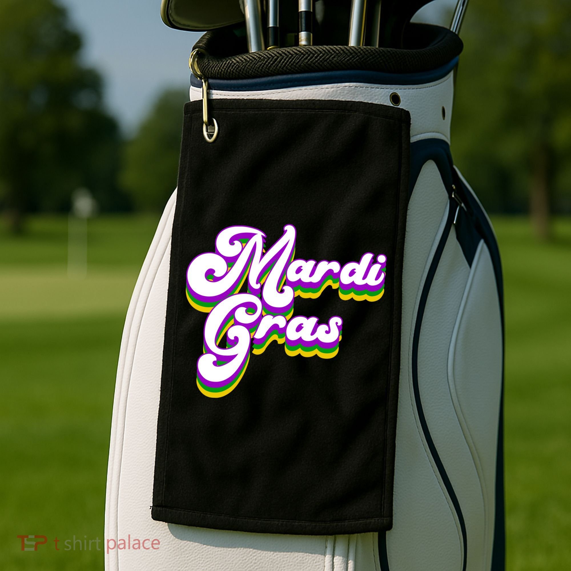 Mardi Gras Retro Festive Celebration Golf Towel