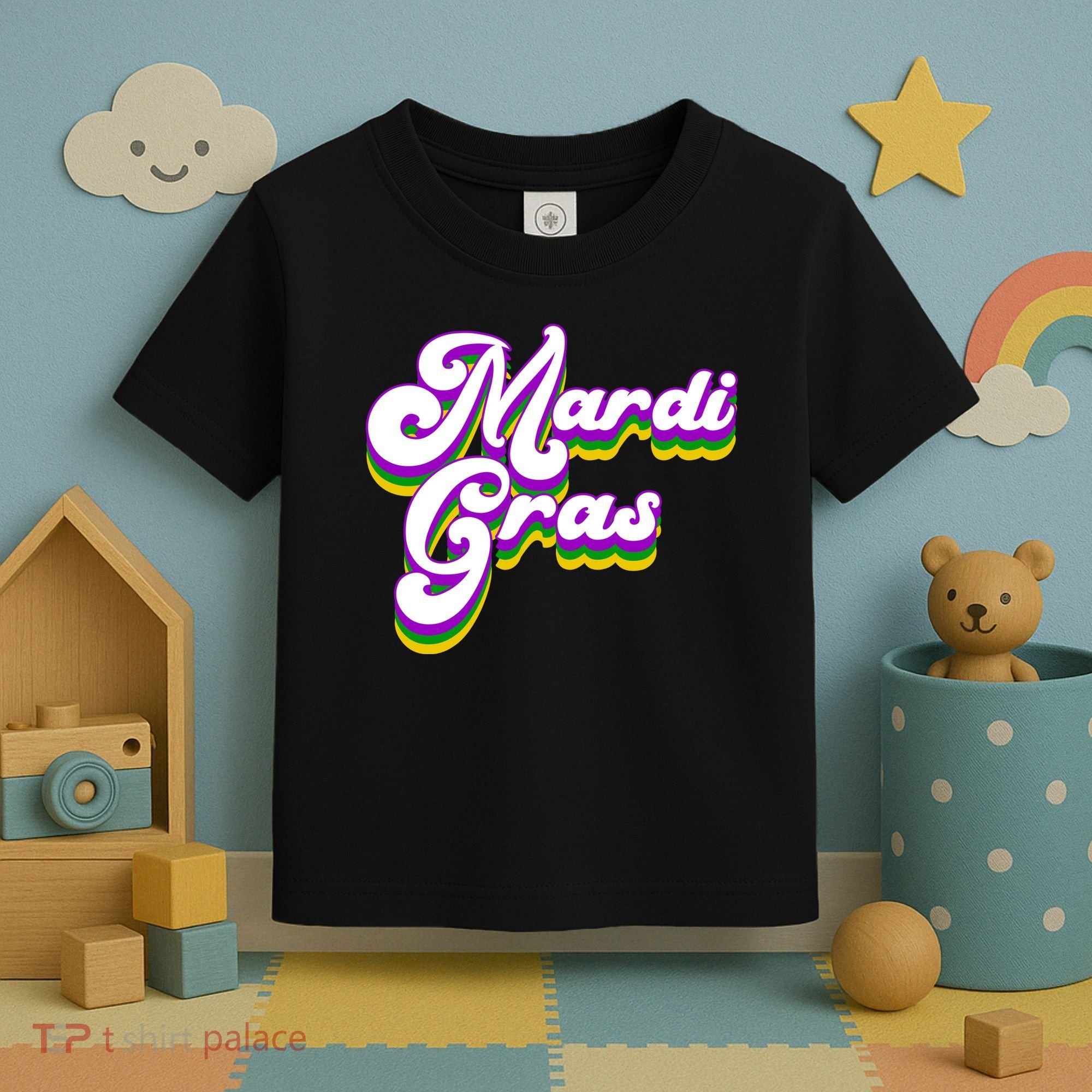 Mardi Gras Retro Festive Celebration Toddler T-Shirt