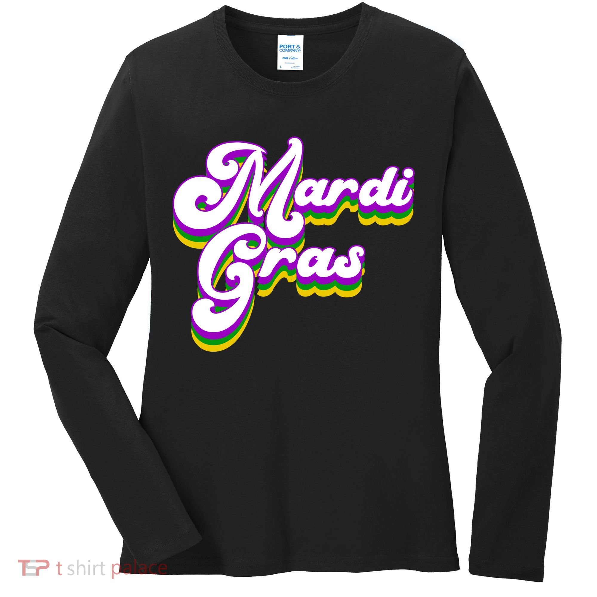 Mardi Gras Retro Festive Celebration Women's Long Sleeve Shirt