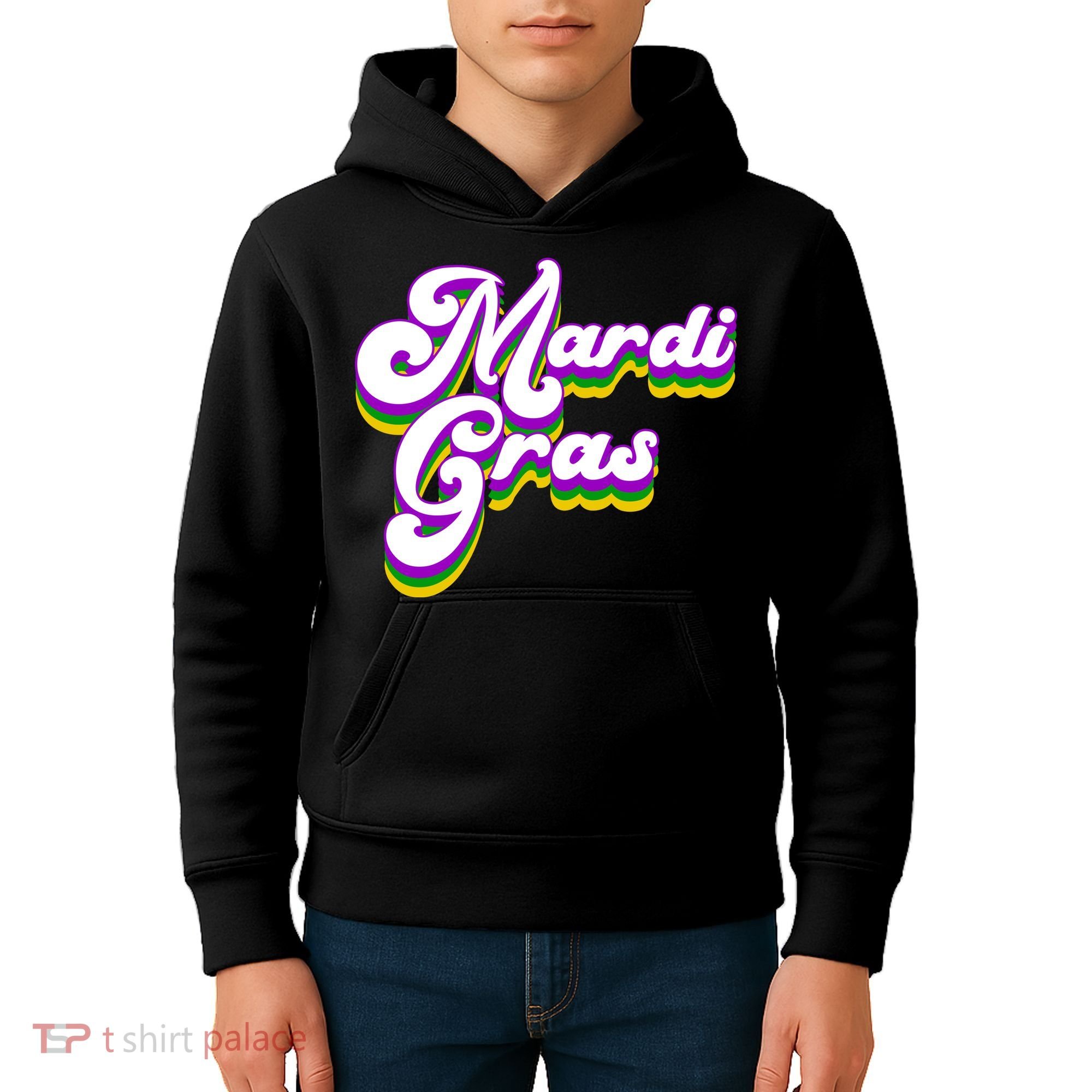 Mardi Gras Retro Festive Celebration Kids Hoodie