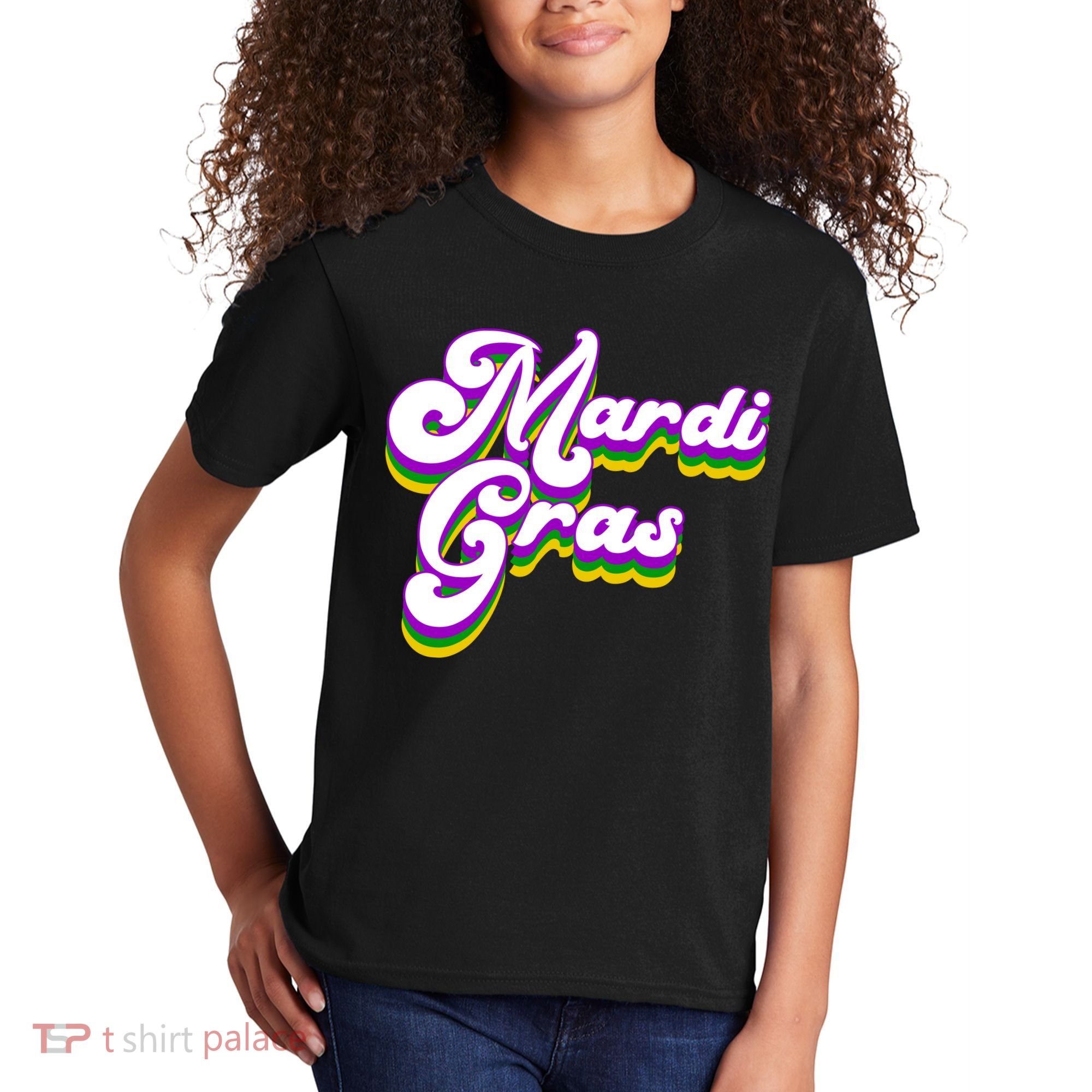 Mardi Gras Retro Festive Celebration Kids T-Shirt
