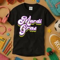 Mardi Gras Retro Festive Celebration Kids T-Shirt thumb 3