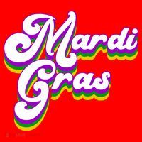Mardi Gras Retro Festive Celebration Santa Hat thumb 1