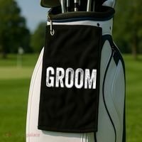 Matching Getting Ready Bride & Groom Wedding Groom Golf Towel thumb 2