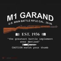 M1 Garand Rifle Gun Wwii Watch Your Thumb Est 1936 Graphic Sweatshirt thumb 3