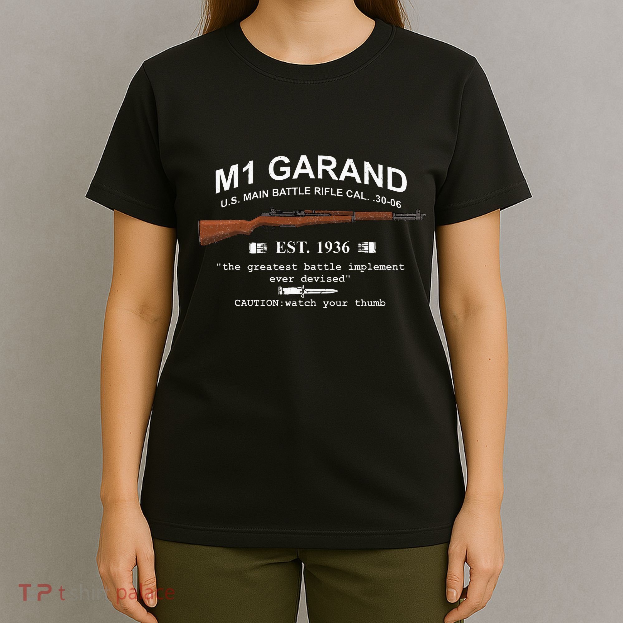M1 Garand Rifle Gun Wwii Watch Your Thumb Est 1936 Graphic T-Shirt