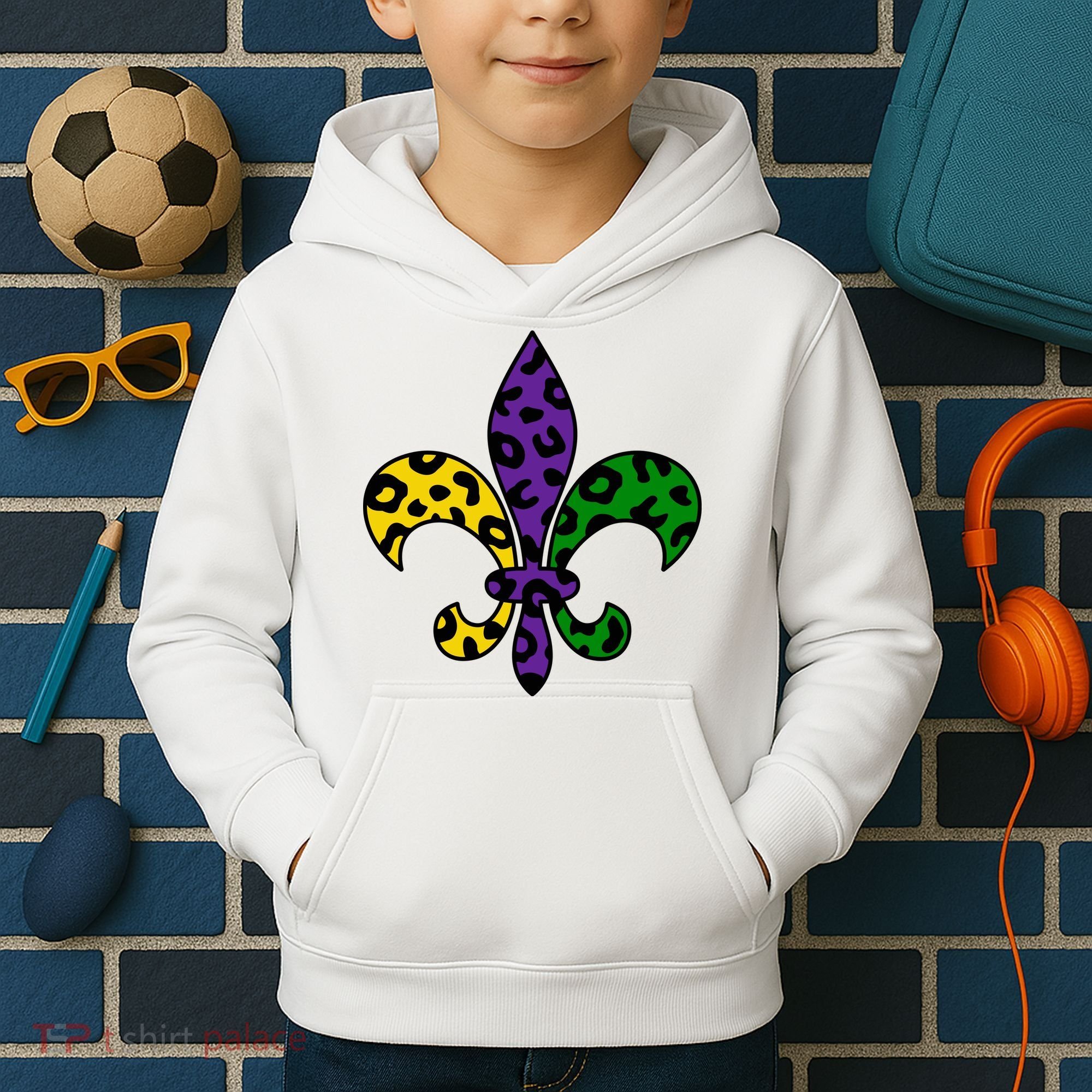 Mardi Gras Royalty Festival Kids Hoodie