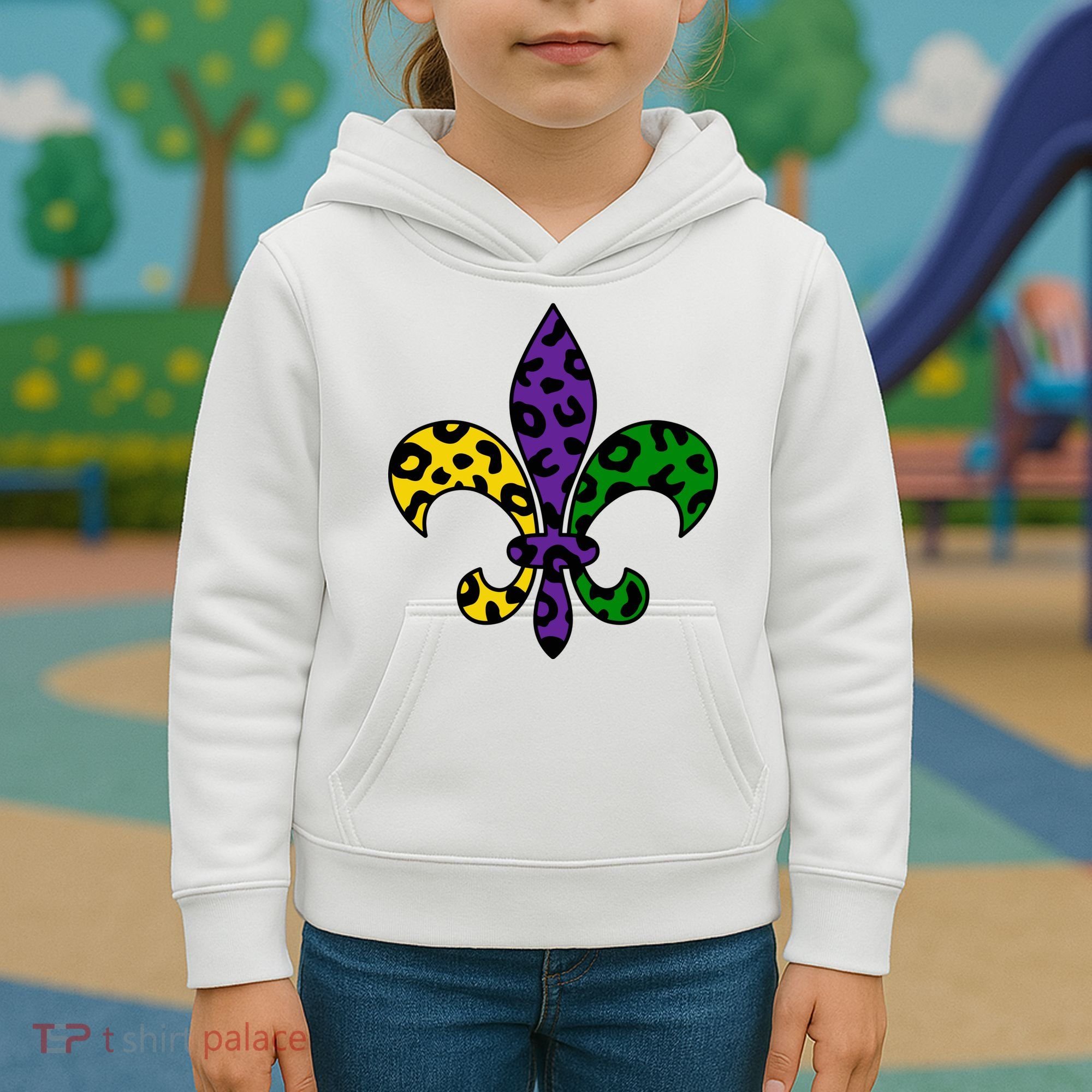 Mardi Gras Royalty Festival Kids Hoodie