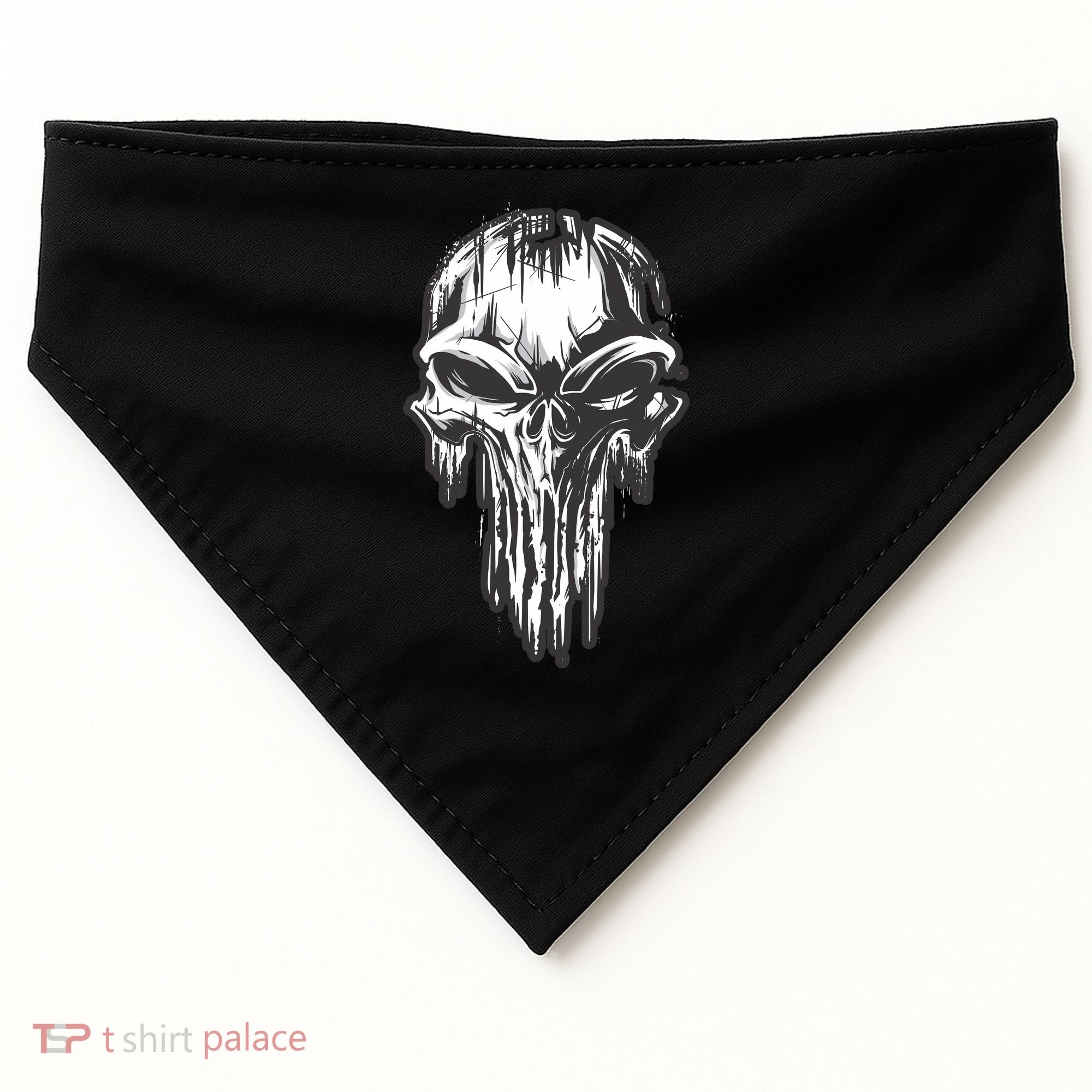 Military Grunge Skull USA-Made Doggie Bandana